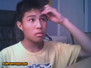 Cute asian boy wanks